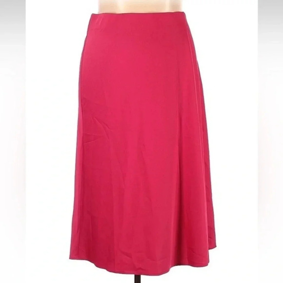 Eloquii Dark Pink Satin Midi Pull On Skirt Plus Size 26W - Picture 1 of 5